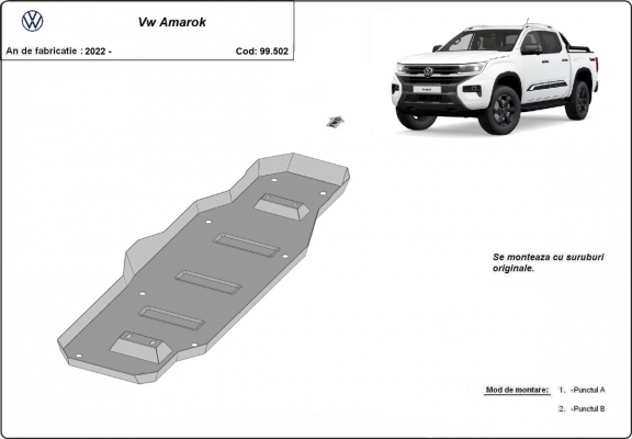 Protector del deposito de combustible Volkswagen Amarok 2 - MB3G9A147CF; 2643728