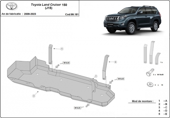 Protector del deposito de combustible Toyota Land Cruiser J150
