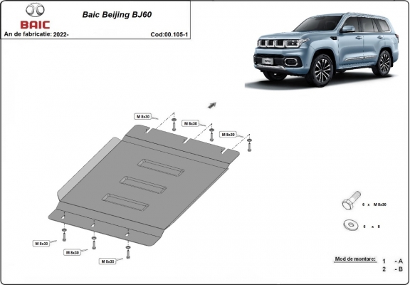 Protector de la caja de cambios Baic Beijing BJ60