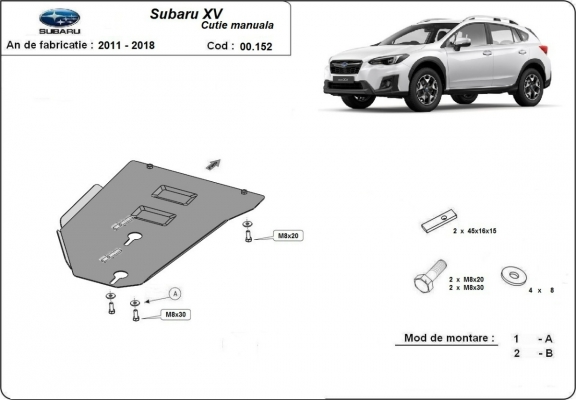 Protector de la caja de cambios Subaru XV - Manual