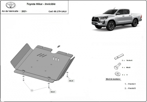 Protector de aluminio de la caja de cambios Toyota Hilux Invincible
