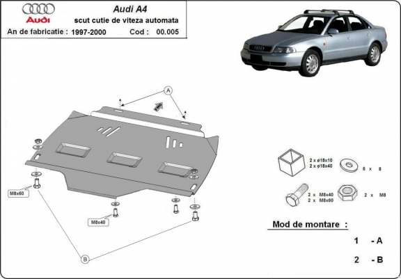 Protector de la caja de cambios Audi A4 B5 - Automatico