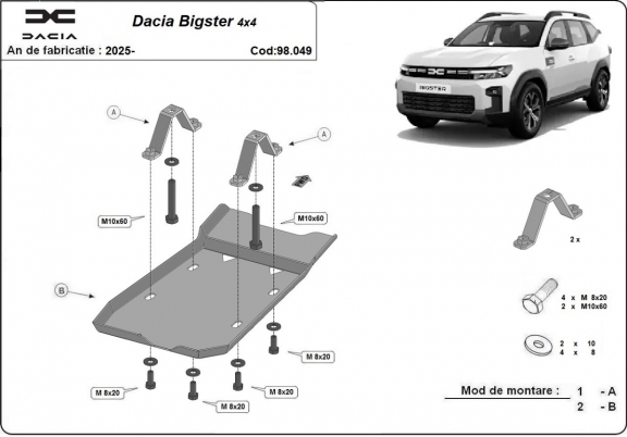 Protector del diferencial trasero Dacia Bigster 4x4