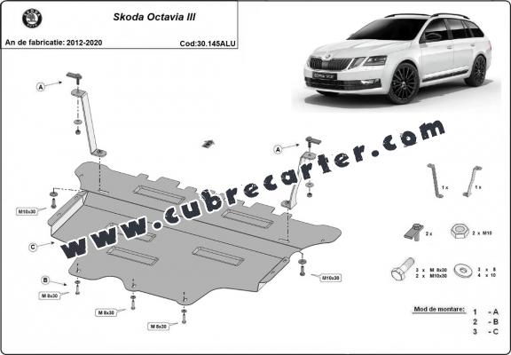 Cubre carter aluminio Skoda Octavia 3