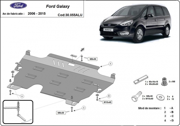 Cubre carter de aluminio Ford Galaxy 2