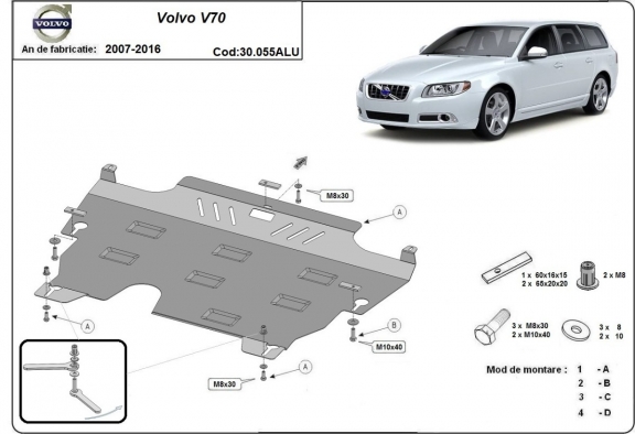 Cubre carter de aluminio Volvo V70