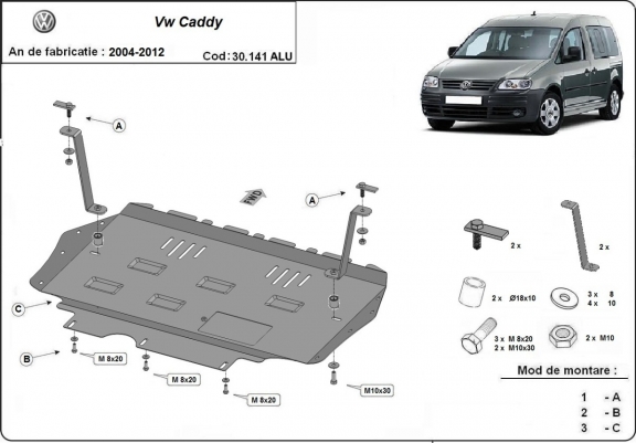 Cubre carter de aluminio VW Caddy