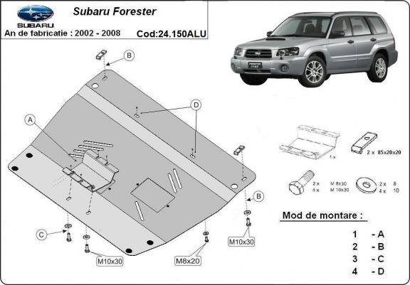 Cubre carter de aluminio Subaru Forester 2