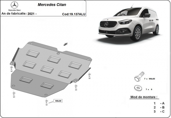 Cubre carter de aluminio Mercedes Citan
