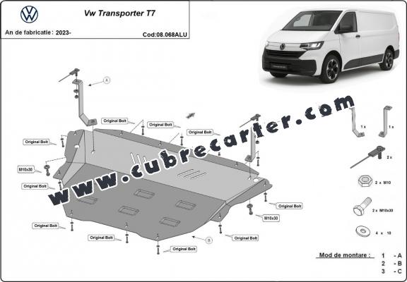 Cubre carter aluminio Volkswagen Transporter T7 Van Cubre carter aluminio Volkswagen Transporter T7 Van