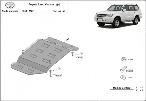 Protector de la caja de cambios Toyota Land Cruiser J90