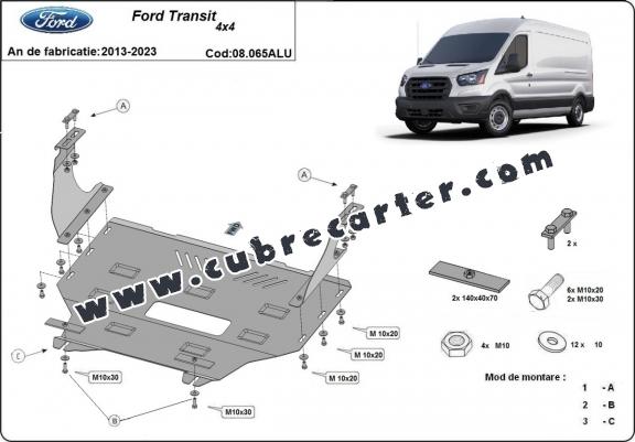 Cubre carter aluminio Ford Transit 4x4