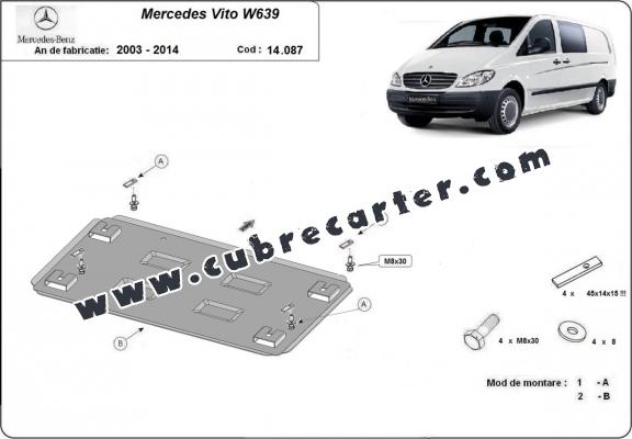 Cubre carter metalico  Mercedes Vito W639 - 2.2 D 4x2, 4x4 Cubre carter metalico  Mercedes Vito W639 - 2.2 D 4x2, 4x4