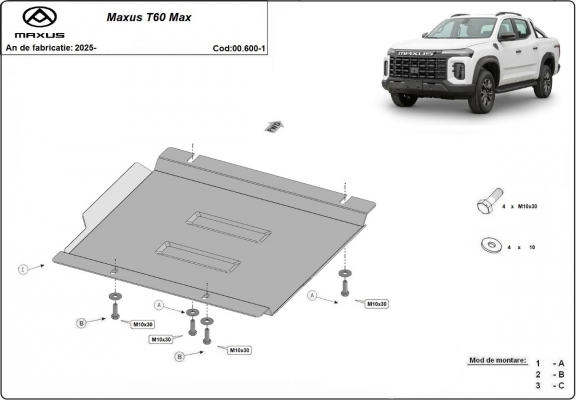 Protector de la caja de cambios Maxus T60 Max