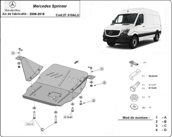 Cubre carter de aluminio Mercedes Sprinter