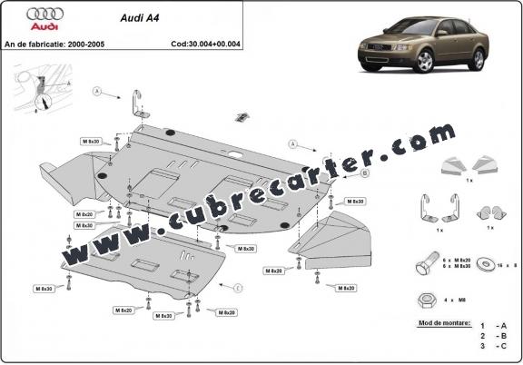 Cubre carter metalico Audi A4 B6 - paquete promocional