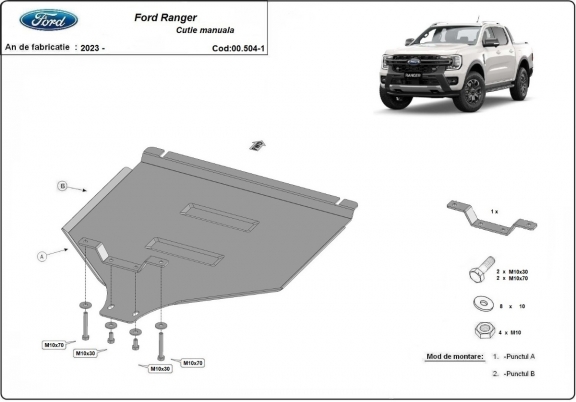 Protector de la caja de cambios Ford Ranger - Manual