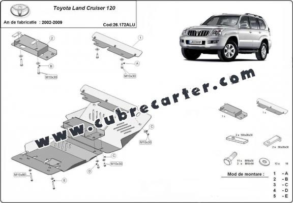 Cubre carter aluminio Toyota Land Cruiser J120