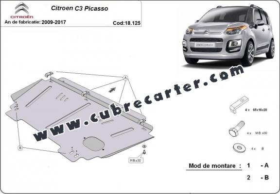 Cubre carter metalico Citroen C3 Picasso