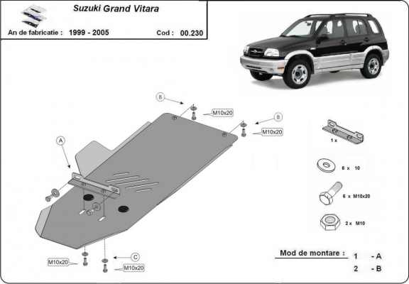 Protector de la caja de cambios Suzuki Grand Vitara