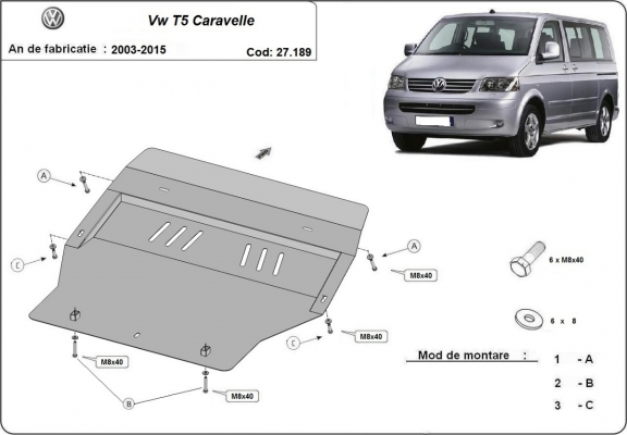 Cubre carter metalico Volkswagen T5 Caravelle