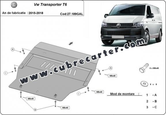 Cubre carter de acero galvanizado Volkswagen Transporter T6
