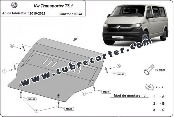 Cubre carter de acero galvanizado Volkswagen Transporter T6.1