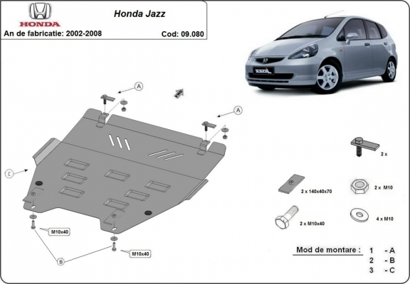 Cubre carter metalico Honda Jazz