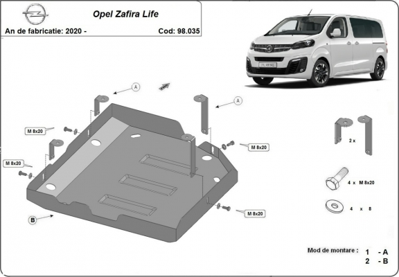 Protector del deposito de AdBlue Opel Zafira Life