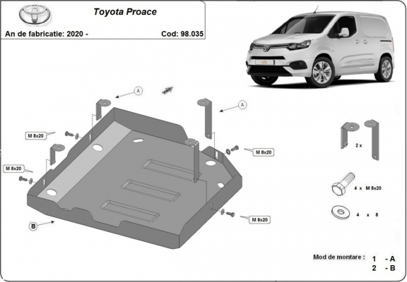 Protector del deposito AdBlue Toyota Proace