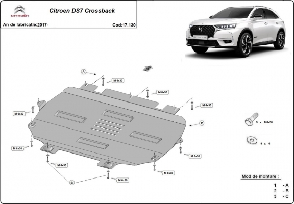 Cubre carter metalico Citroen DS 7 Crossback