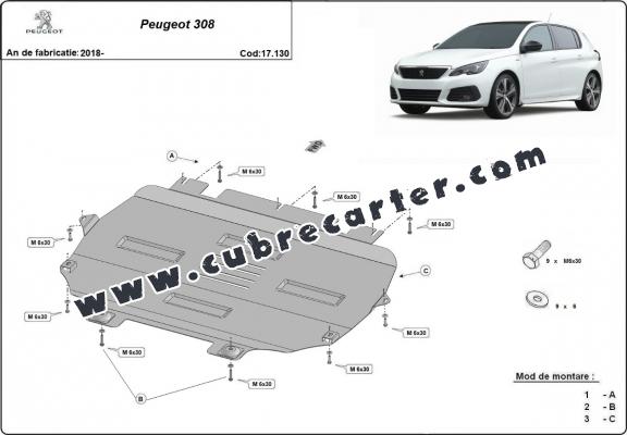 Cubre carter metalico Peugeot 308