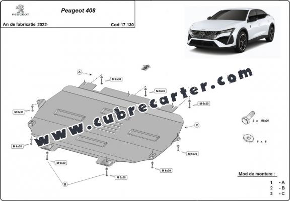 Cubre carter metalico Peugeot 408