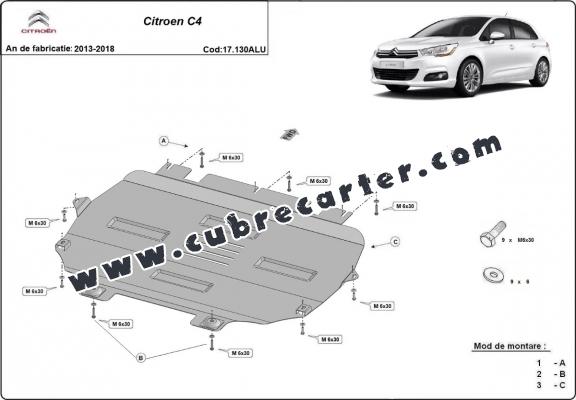 Cubre carter Aluminio Citroen C4