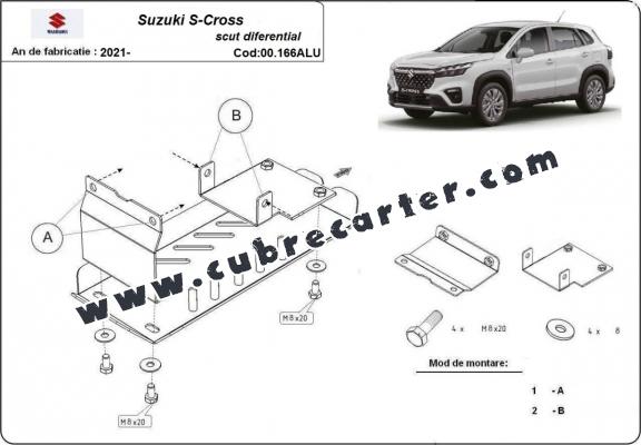 Aluminio protección del diferencial trasero Suzuki SX 4-S Cross