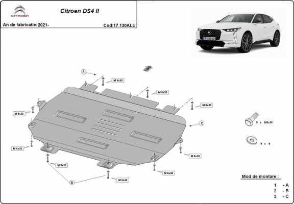 Cubre carter de aluminio Citroen DS4 II