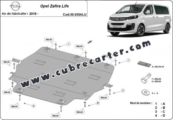 Cubre carter Aluminio Opel Zafira Life