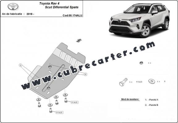 Aluminio protección del diferencial trasero Toyota Rav4
