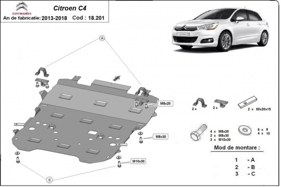 Cubre carter metalico Citroen c4