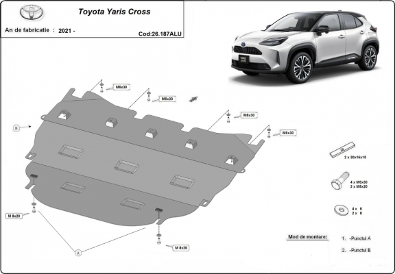 Cubre carter de aluminio Toyota Yaris Cross