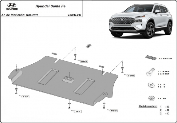 Protector del catalizador/cat lock Hyundai Sante Fe