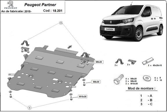 Cubre carter metalico Peugeot Partner