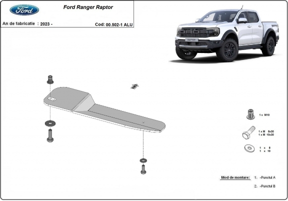 Protector de aluminio del filtro de combustible Ford Ranger Raptor