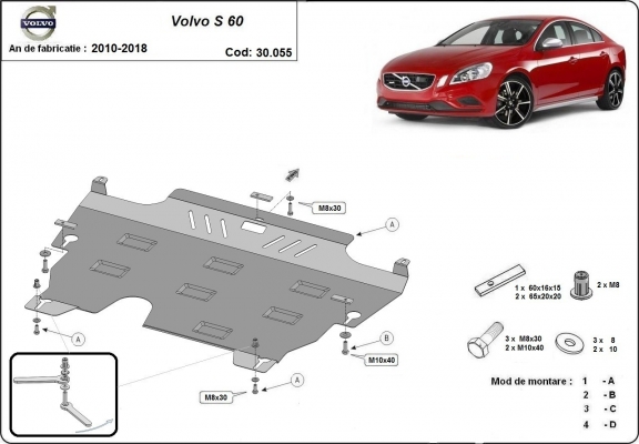 Cubre carter metalico Volvo S60