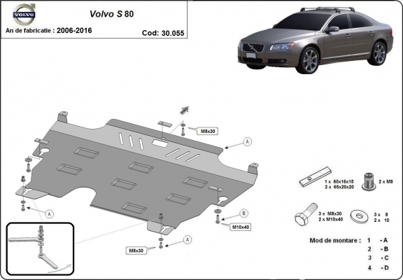 Cubre carter metalico Volvo S80