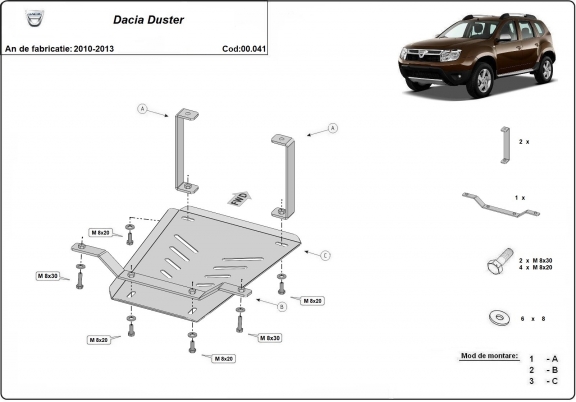 Protector del diferencial Dacia Duster