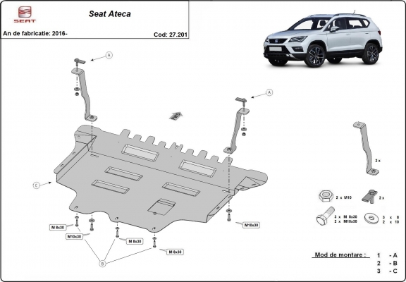Cubre carter metalico Seat Ateca
