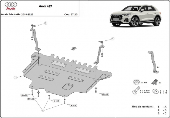 Cubre carter metalico Audi Q3