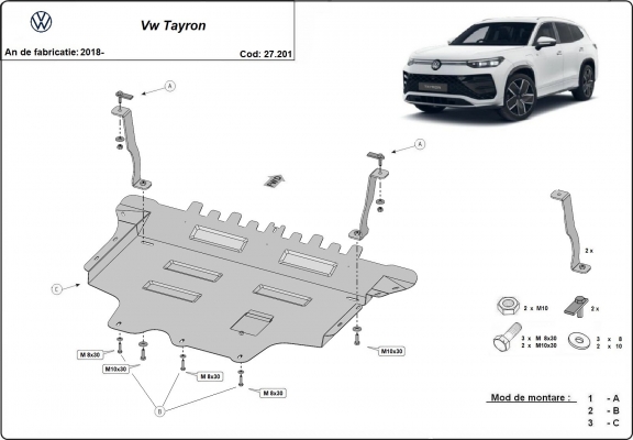 Cubre carter metalico VW Tayron