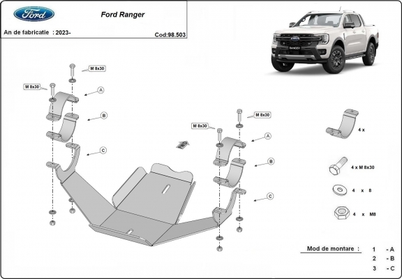 Protector del diferencial Ford Ranger